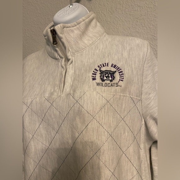 Women’s Weber State University Wildcats Qulited Quarter Zip Grey M - Picture 3 of 8